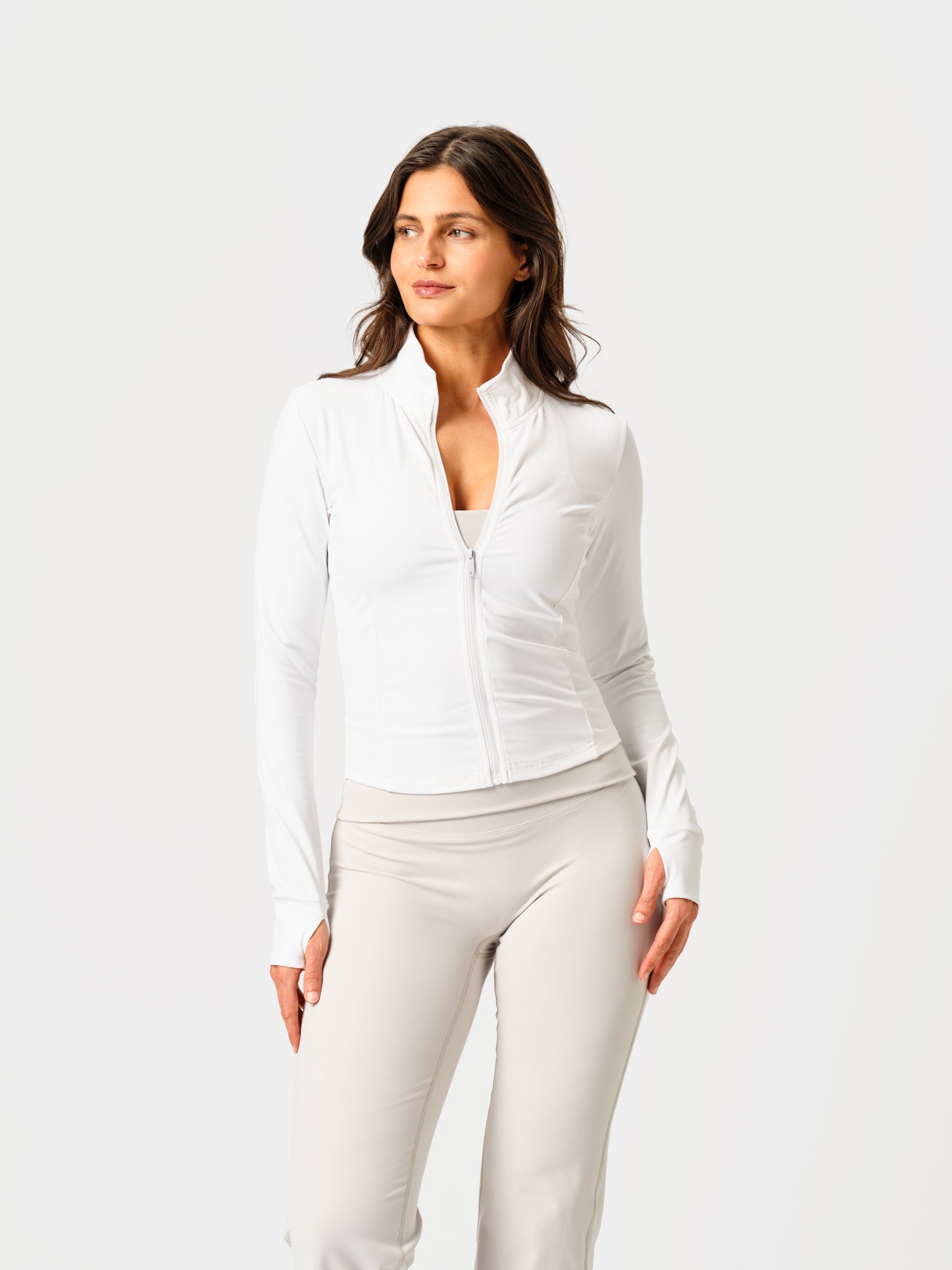 Form Fitted Zip White – flexwear.no
