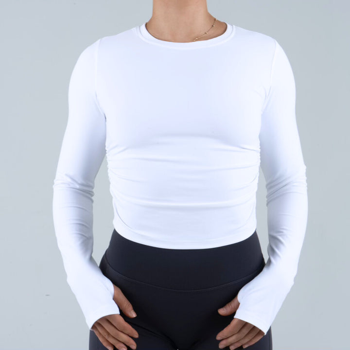 Opule Scrunch Longsleeve - White – flexwear.no