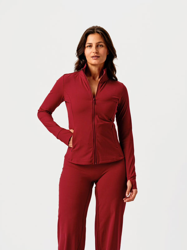 Core Zip Jacket Burgundy