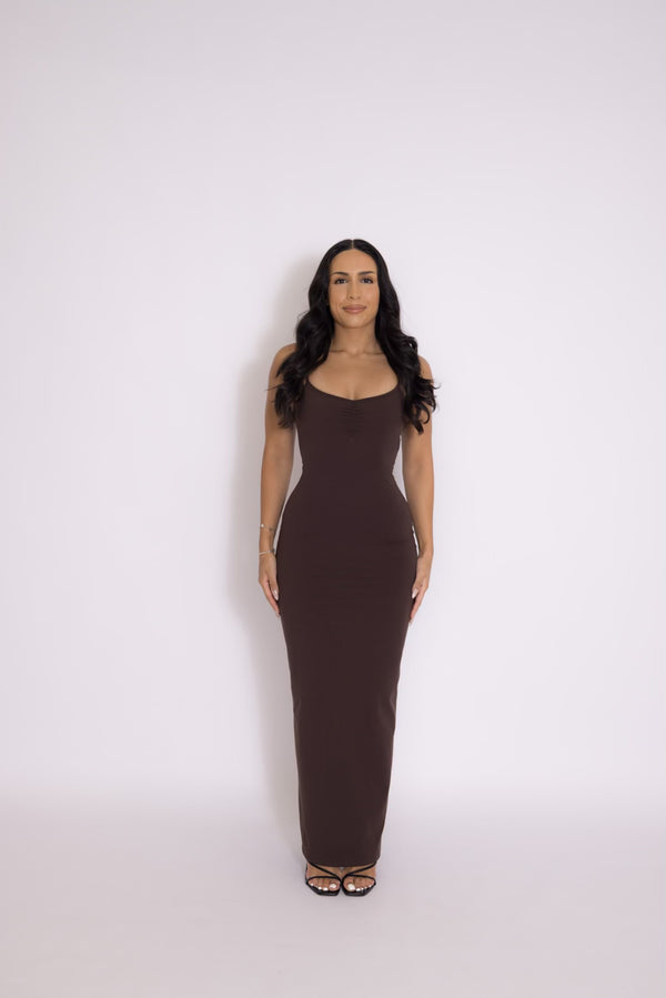 Shape long dress Espresso