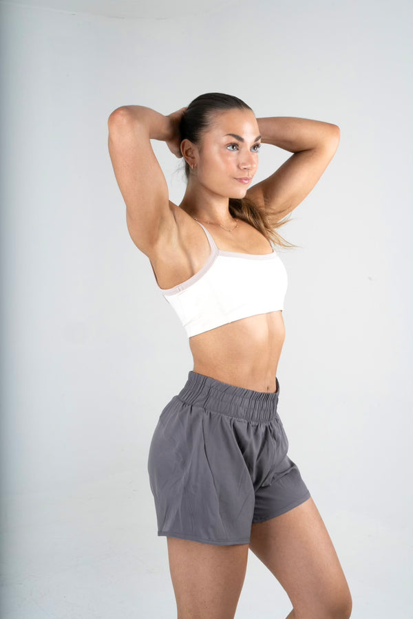 Layered Running Shorts Grey