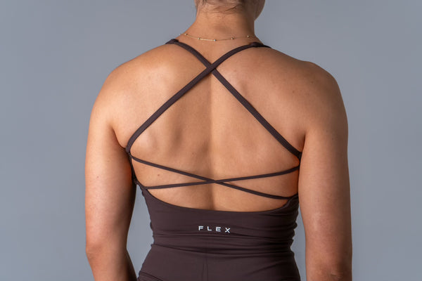 Opule Open Cross Top - Espresso