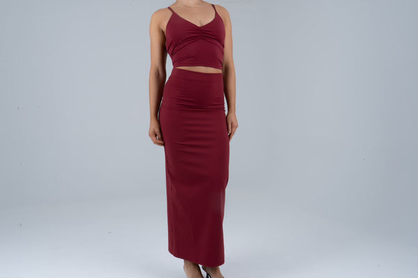 Shape Skirt long Burgundy