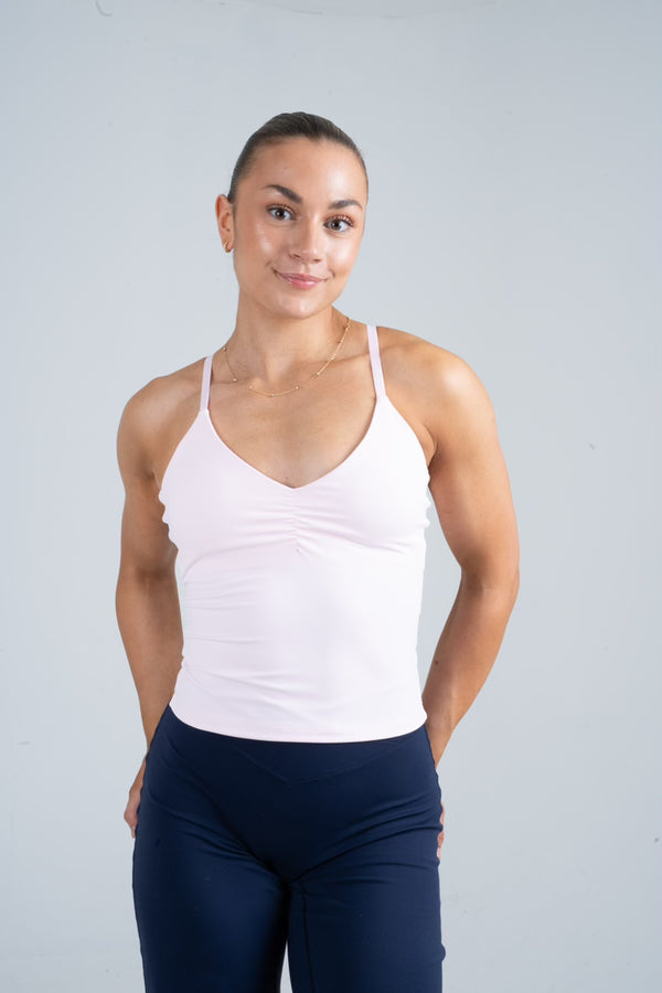 Longline Triangle Top Baby Pink