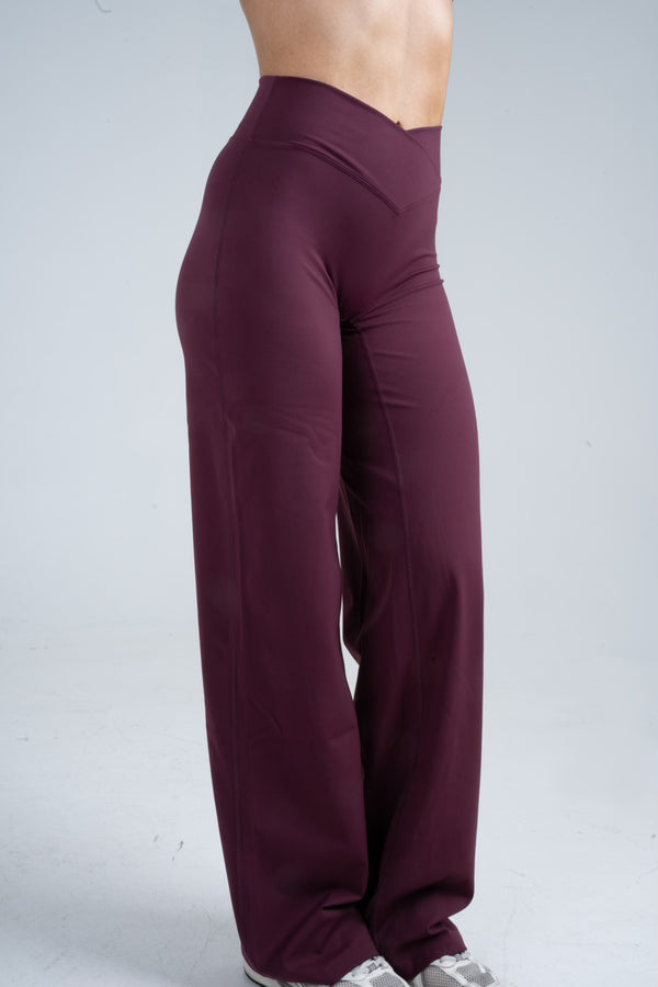 Wrap Straigth Leg Pants Berry