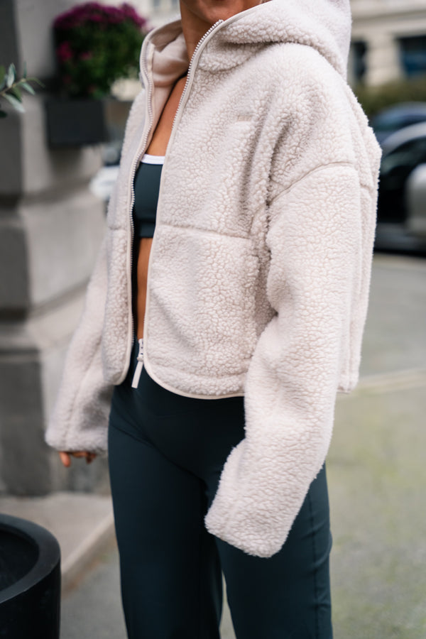 Pile Hood Jacket Beige