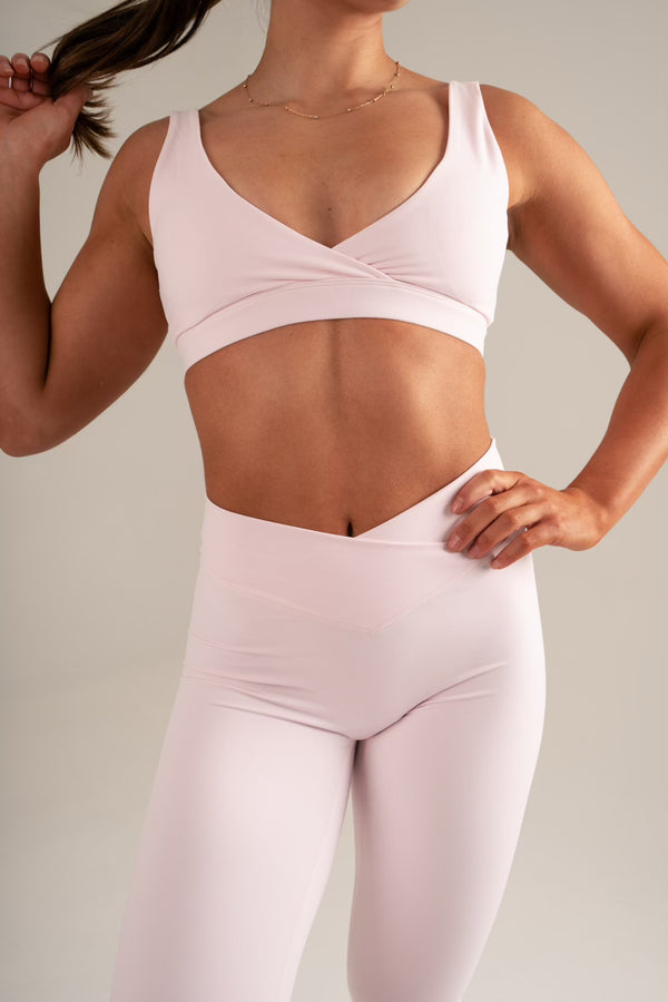 Wrap Crop Bra Baby pink