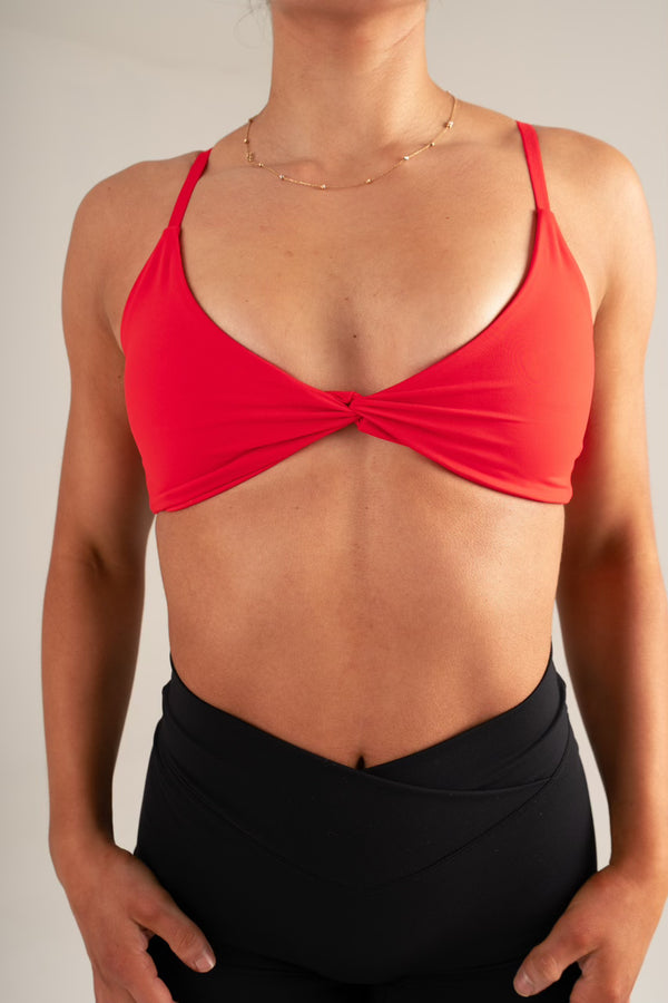 Twist Strap Bra Chilli