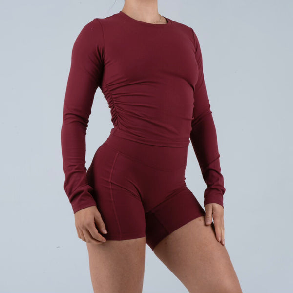 Opule Scrunch Longsleeve - Burgundy