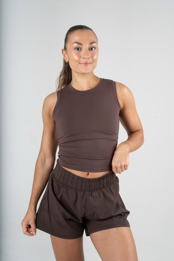 Opule Scrunch Top - Coffee